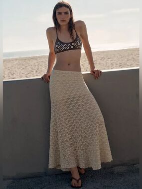 ZARA BOHO LONG LACE SKIRT